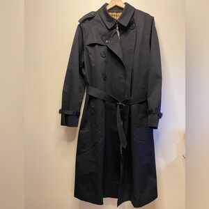 Burberry Kensington Long Trench Coat Black Size 54